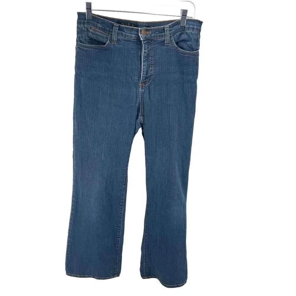 NYDJ Women's Straight Leg Jeans Stretch Denim Mid-Rise Pockets Blue Size 10